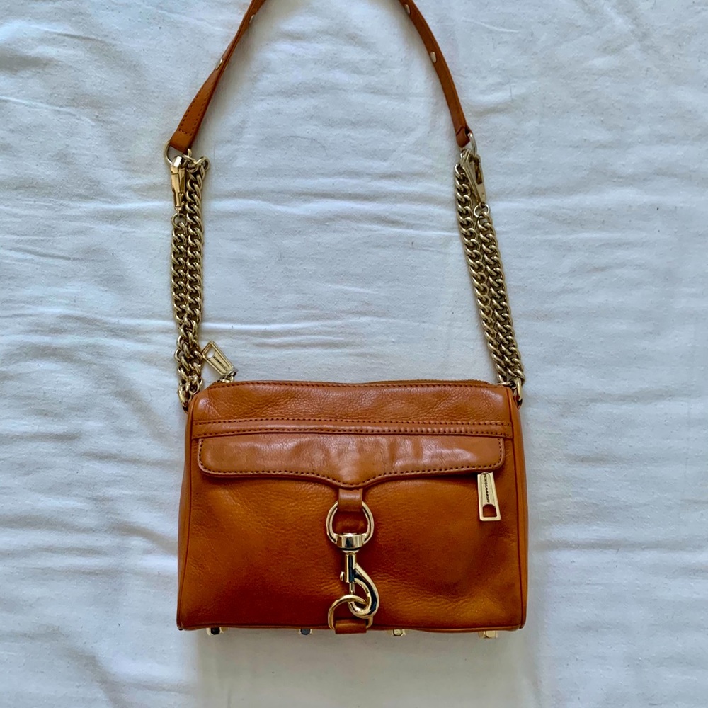 Rebecca Minkoff MAC mini crossbody in Cognac brown